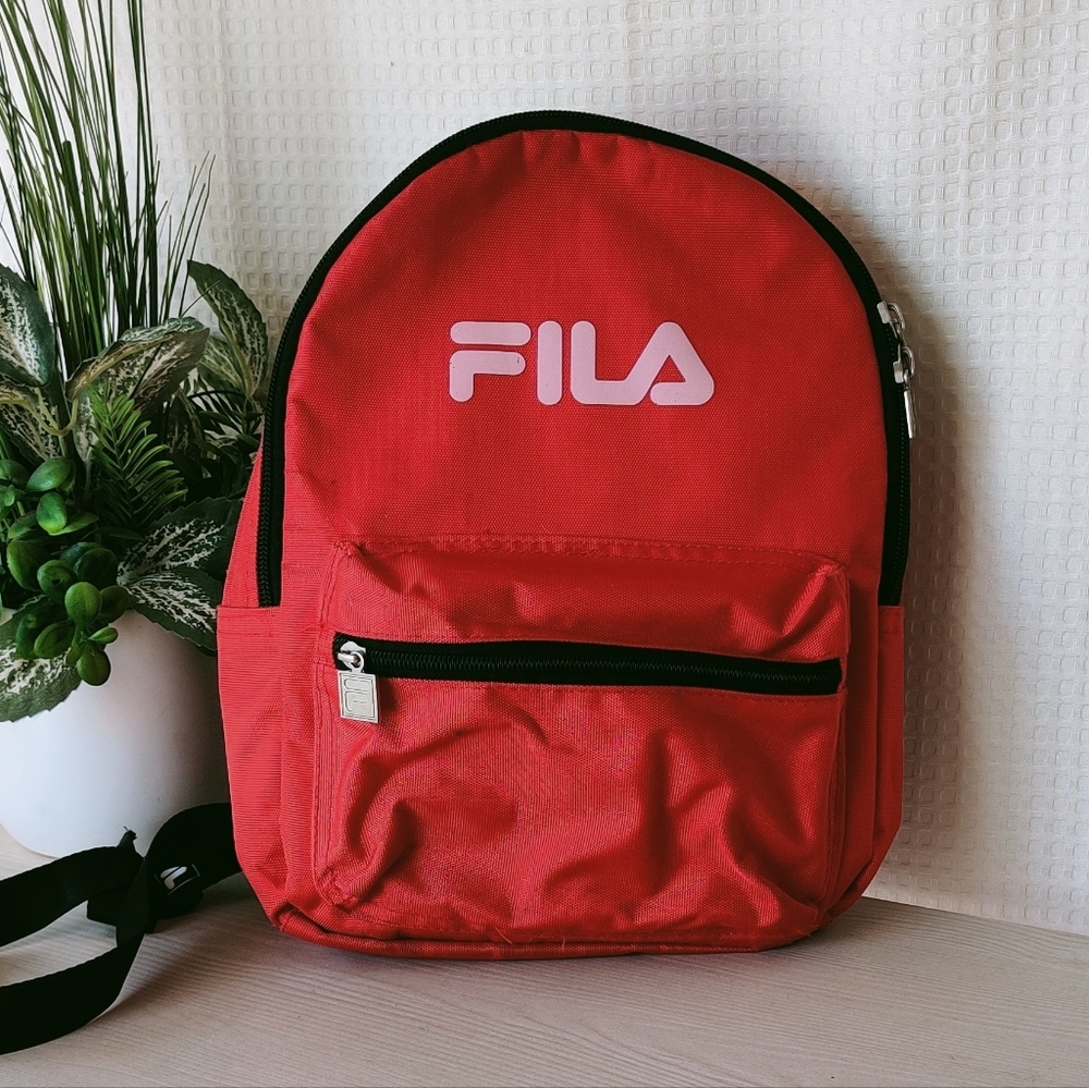 Fila Small Red Backpack with Black Logo Straps